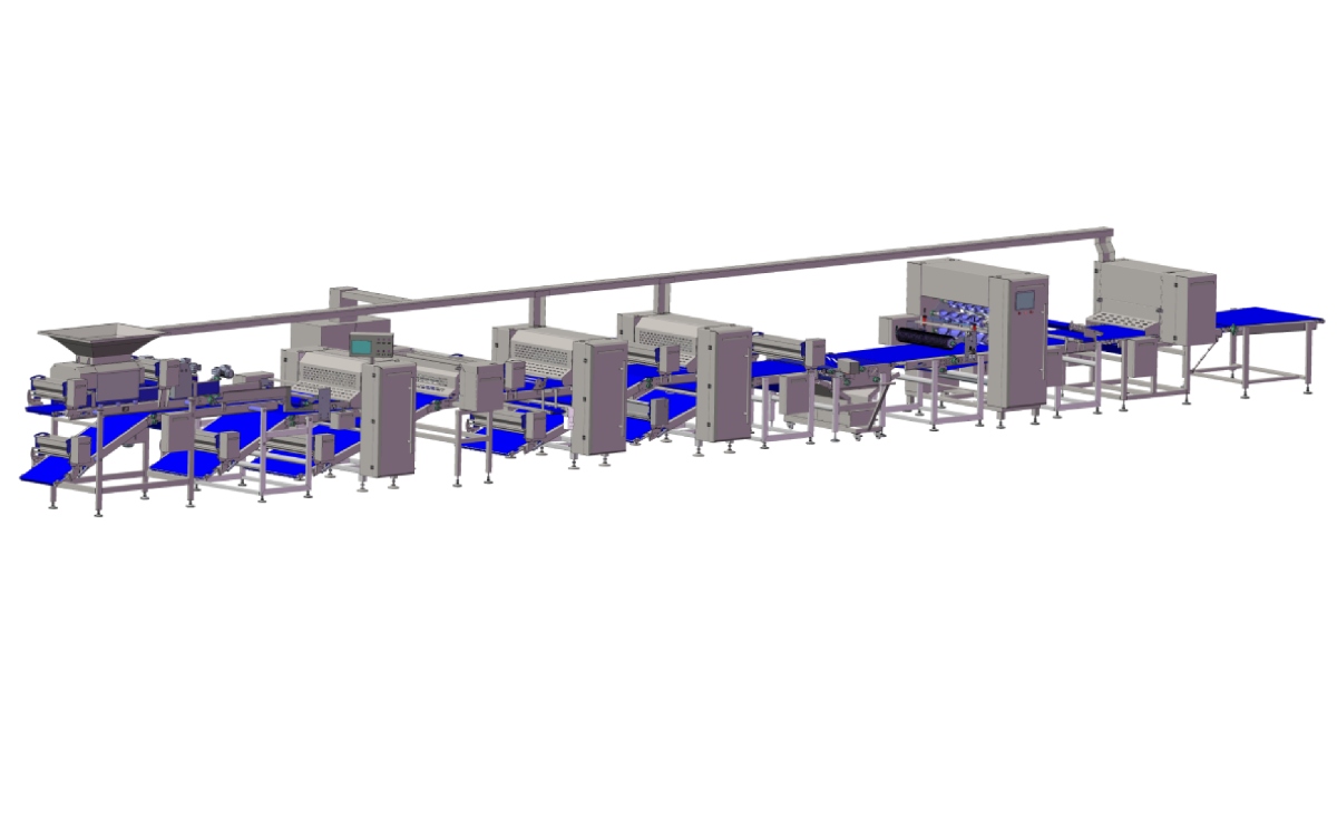 Pizza base forming line