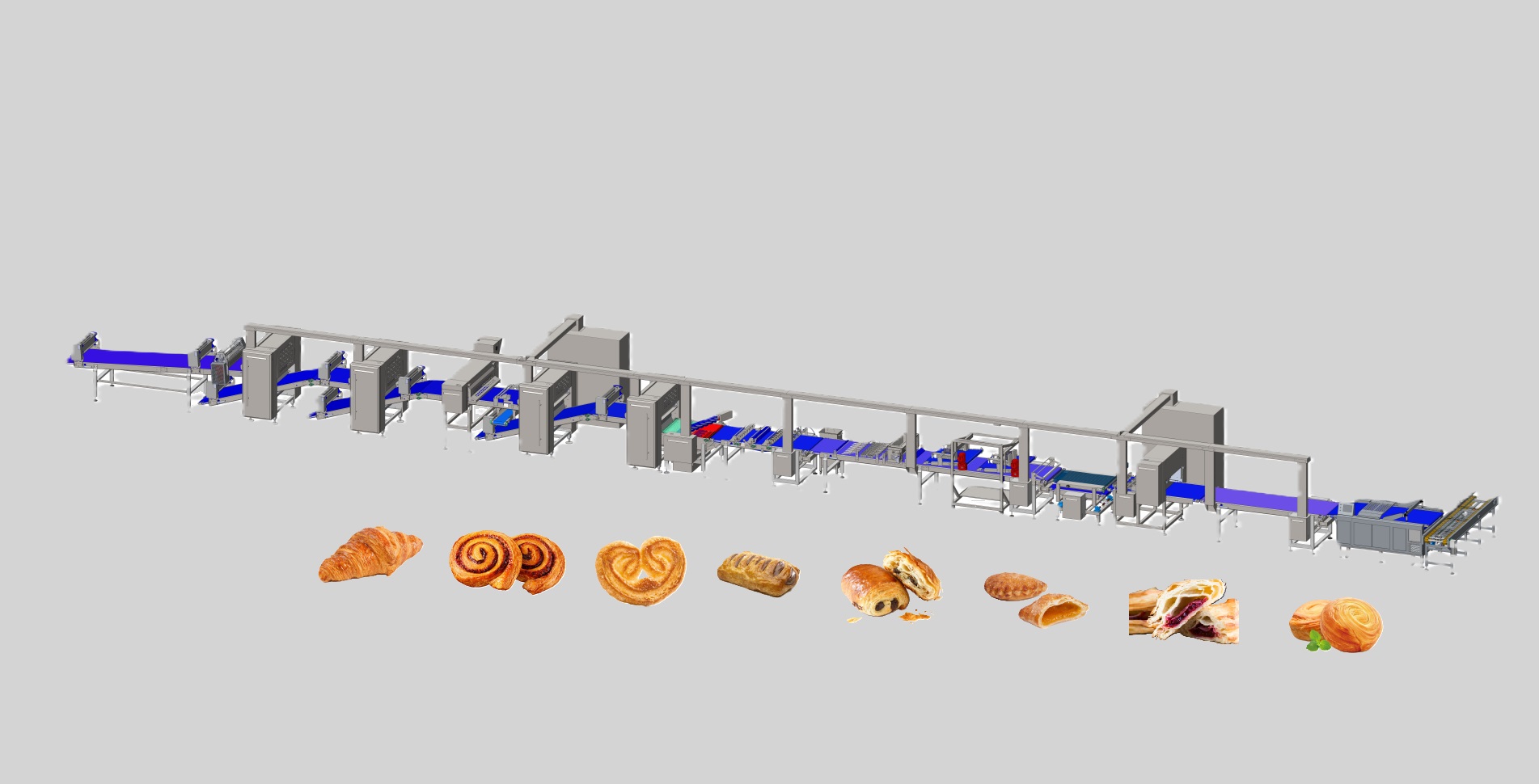 Pastry making-up line