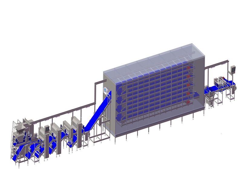 Pizza base forming line with proofing system online