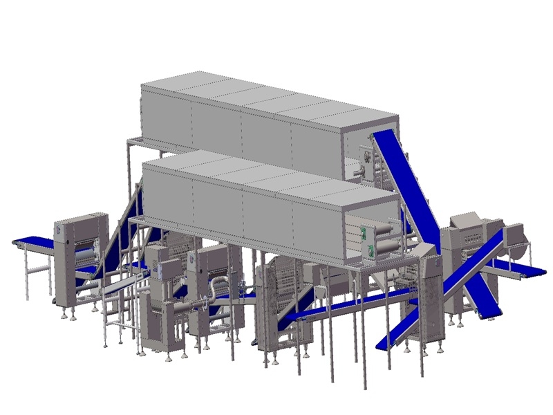 Automatically waffle sticks production line