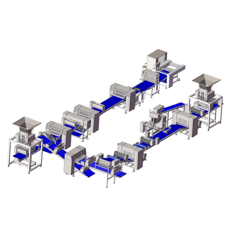 Versatile pastry dough laminating line